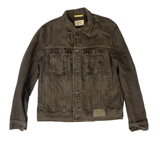 VTG Y2K CAMEL ACTIVE BROWN DENIM JACKET NORTHERN SPIRIT EXPEDITION 1977 L 42