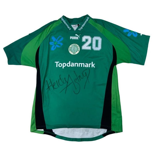 90s VIBORG HANDBOLD KLUB HEIDI ASTRUP SIGNED AUTOGRAPHED DENMARK SHIRT SIZE L