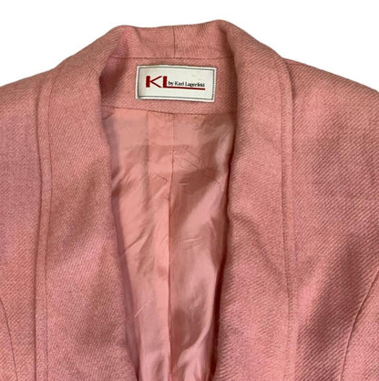 VTG 90s 00s KARL LARGERFELD PINK WOOL BLAZER SIZE S/M UK 10
