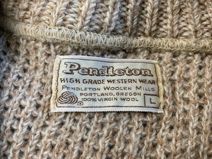 VTG 70s USA PENDLETON WOOLEN MILLS HIGH GRADE WESTERN WEAR WOOL CARDIGAN S 38”