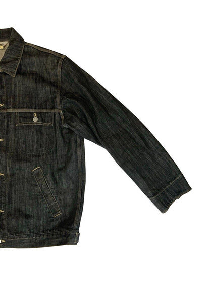 VTG CARHARTT BLACK DENIM CHORE JACKET WORKWEAR AMERICANA HOT ROD 42 L