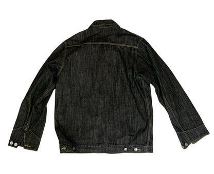 VTG CARHARTT BLACK DENIM CHORE JACKET WORKWEAR AMERICANA HOT ROD 42 L