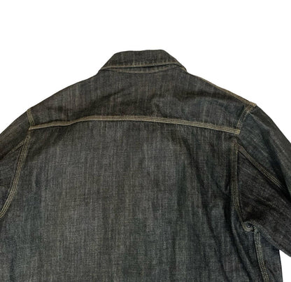 VTG CARHARTT BLACK DENIM CHORE JACKET WORKWEAR AMERICANA HOT ROD 42 L