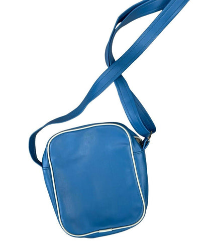VTG 00s ADIDAS ORIGINALS LIGHT BLUE SMALL CROSSBODY FAUX LEATHER MESSENGER BAG