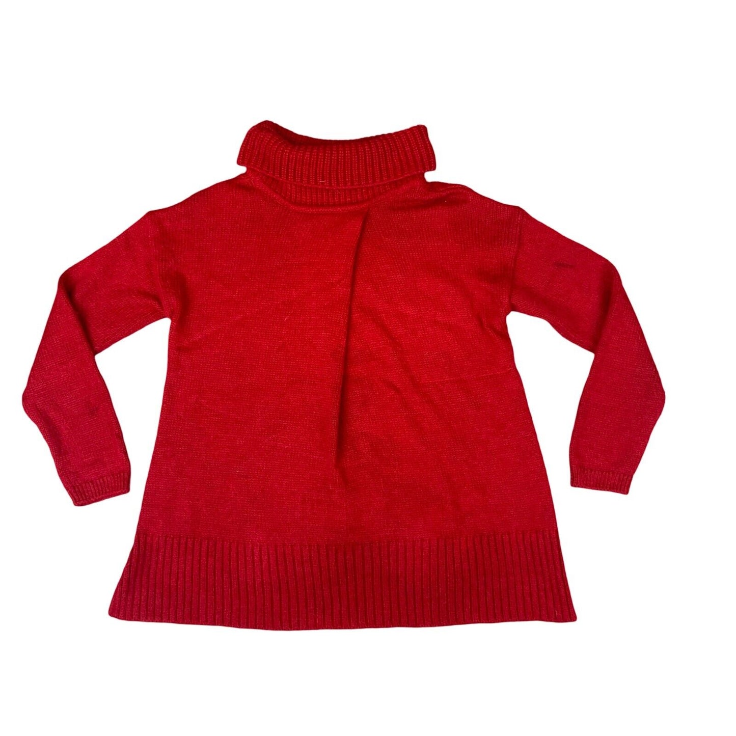 VTG 90s 00s BARBOUR INTERNATIONAL RED ALPACA WOOL ROLL NECK KNIT JUMPER UK 14