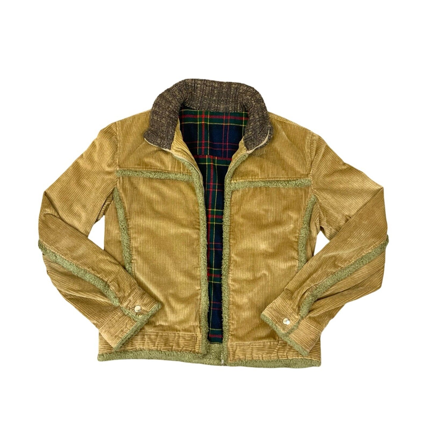 VTG 80s 90s DOLCE & GABBANA TAN CORDUROY SHERPA PADDED BOMBER JACKET XL