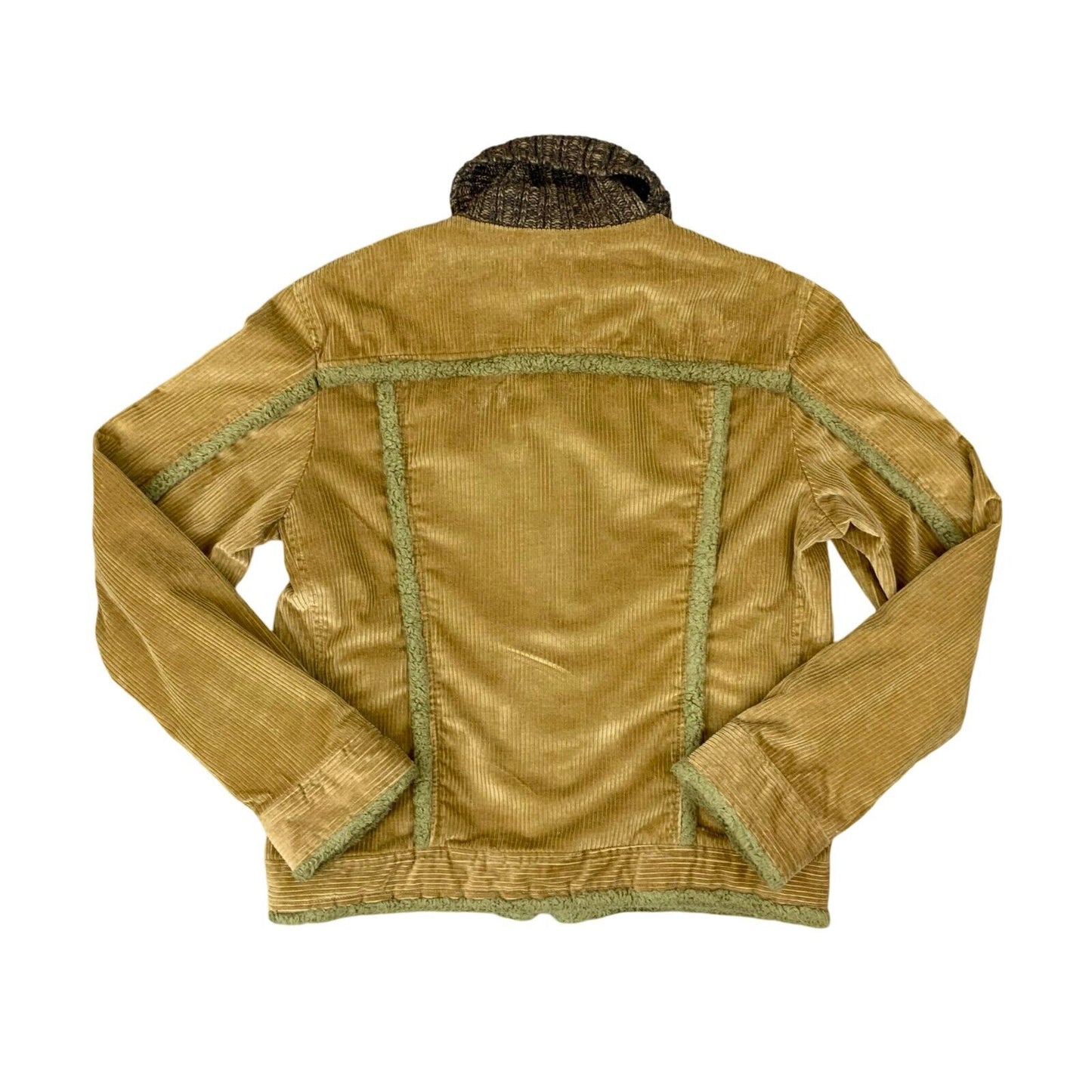 VTG 80s 90s DOLCE & GABBANA TAN CORDUROY SHERPA PADDED BOMBER JACKET XL
