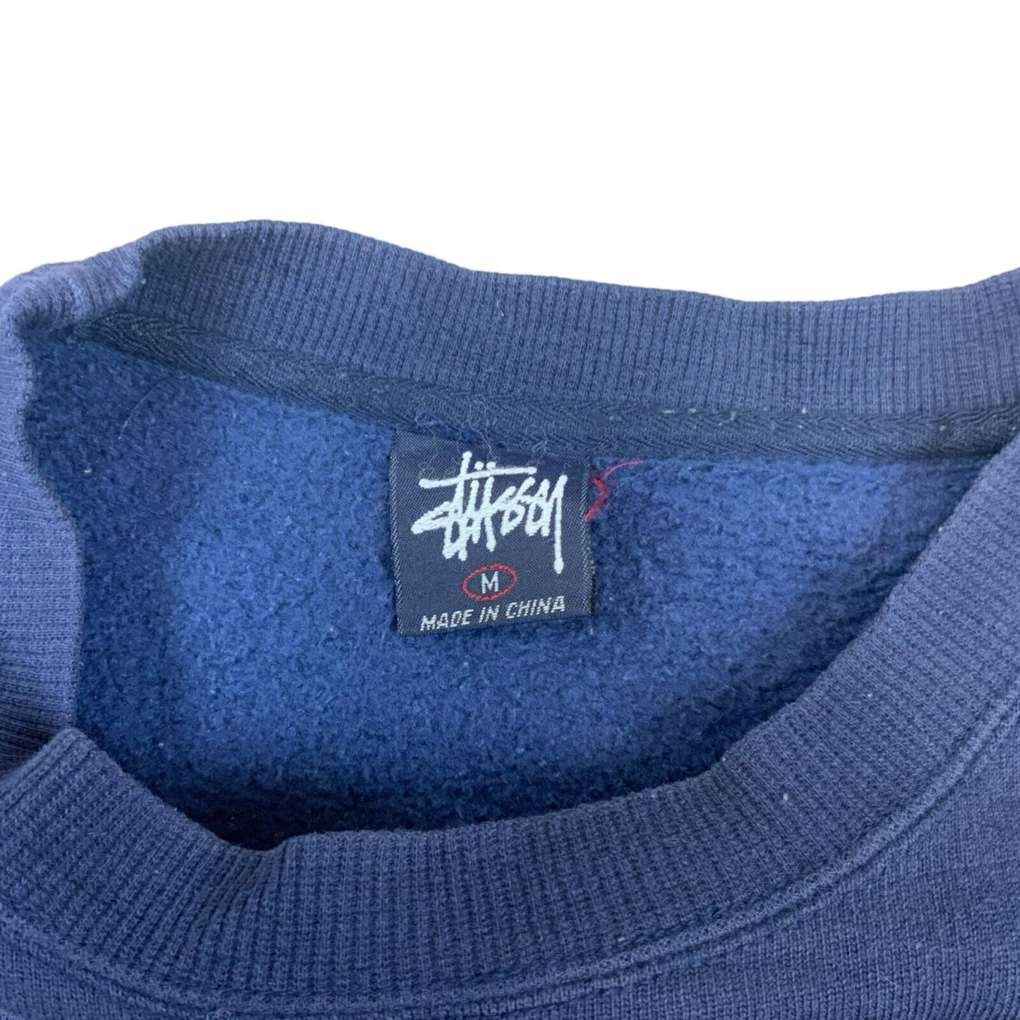 VTG RARE STUSSY INTERNATIONAL NAVY BLUE ORANGE DRAGON CREW NECK SWEATSHIRT M