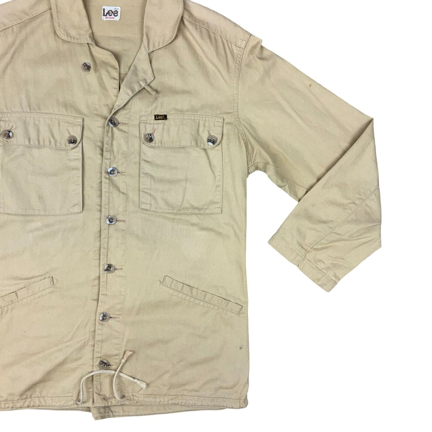 VTG LEE HEAVY COTTON CHORE JACKET SAFARI STYLE AMERICANA WORKWEAR HUNTING  M 40