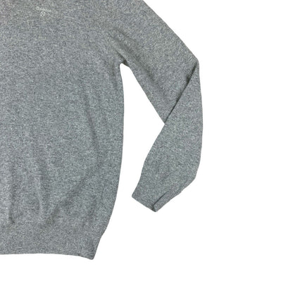 VTG 00s BARBOUR GREY WOOL V-NECK KNIT WOOL JUMPER SIZE XL