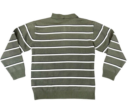VTG 80s LACOSTE GREEN WHITE 1/4 ZIP KNITTED POLO SHIRT JUMPER SIZE XL