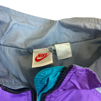 VTG 90s NIKE PURPLE MULTICOLOURED ZIP UP TRACK JACKET SIZE XL XXL