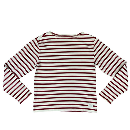 VTG 00s RALPH LAUREN DENIM & SUPPLY WHITE RED STRIPE BOAT NECK BRETON TOP S