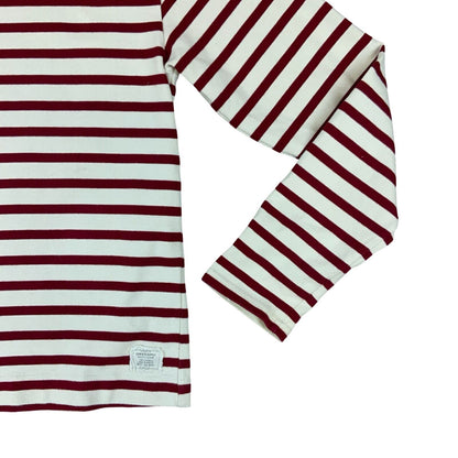 VTG 00s RALPH LAUREN DENIM & SUPPLY WHITE RED STRIPE BOAT NECK BRETON TOP S