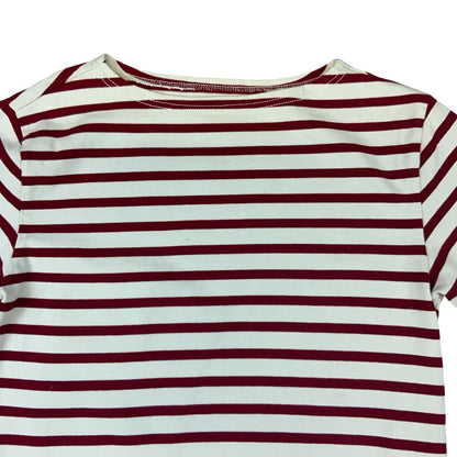VTG 00s RALPH LAUREN DENIM & SUPPLY WHITE RED STRIPE BOAT NECK BRETON TOP S