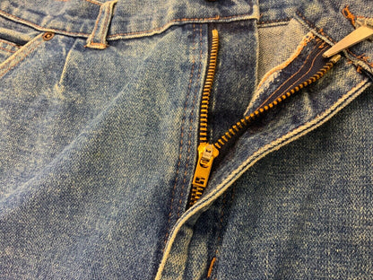 VTG 1970S WRANGLER BLUEBELL LONG DENIM SKIRT KILLER NATURAL FADES 30” SIZE 10