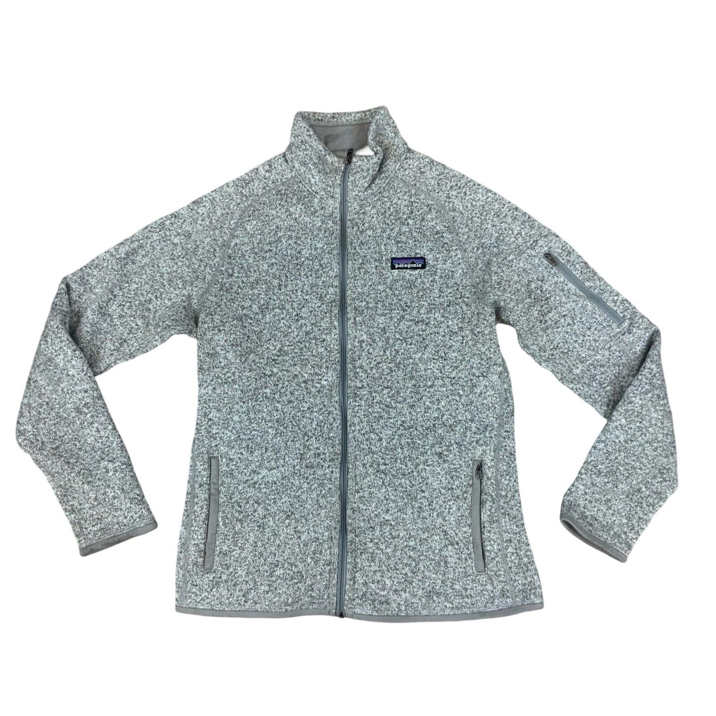 GENUINE PATAGONIA LADIES TECHNICAL ZIP FLEECE JACKET JUMPER GREY  34” 8-10