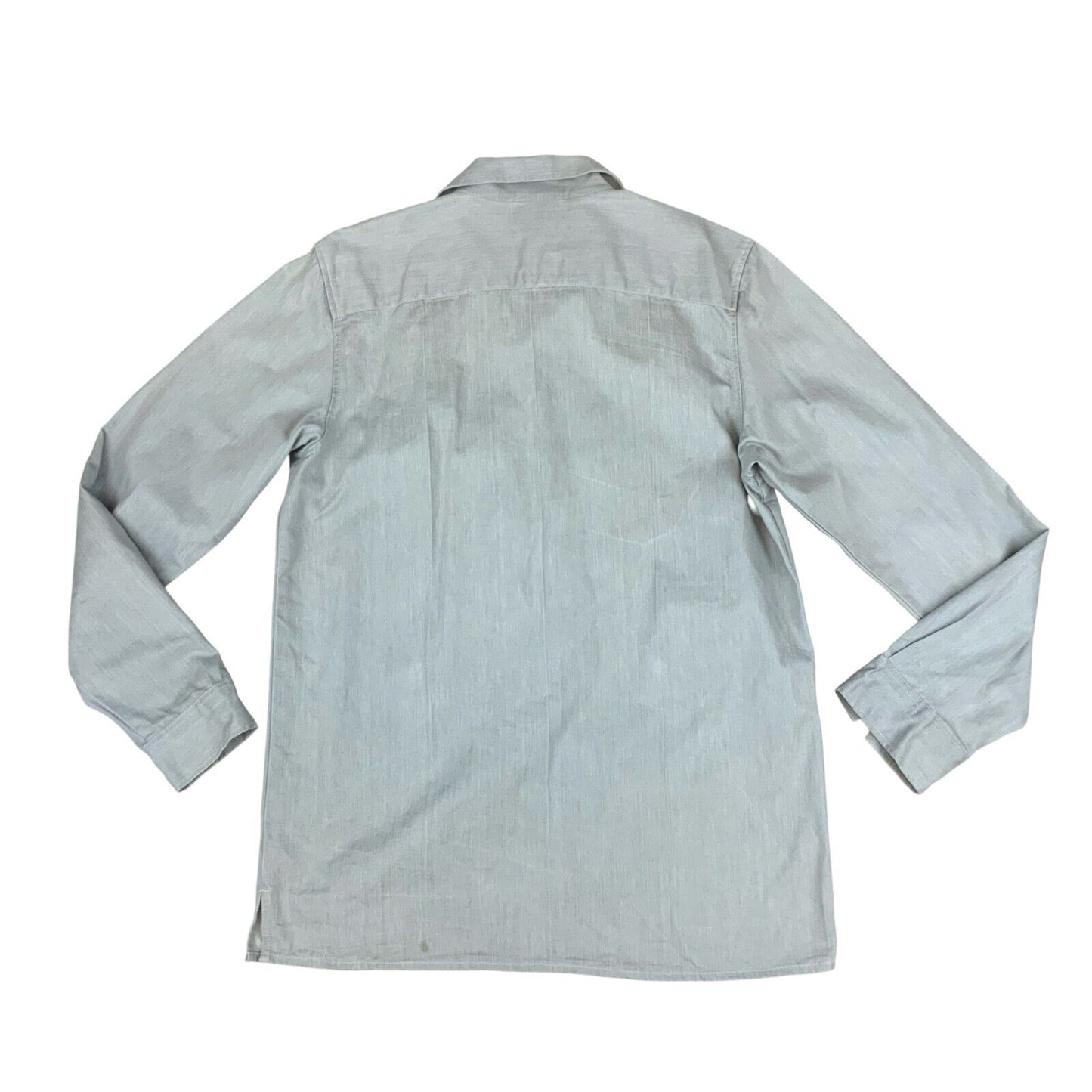 LEVIS VTG STYLE RED TAB STA-PREST GREY LONG SLEEVE 1970s STYLE SHIRT MOD M 40”