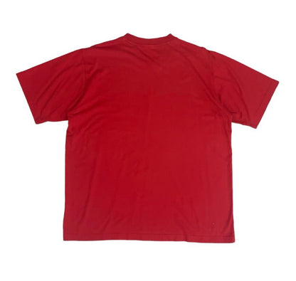 VTG Y2K ADIDAS THREE STRIPE RED CREWNECK SPORTS T-SHIRT X-LARGE