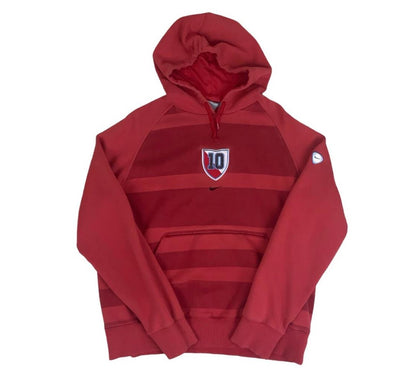 VTG 90S NIKE RED STRIPE SWOOSH PULL-OVER HOODIE X-LARGE