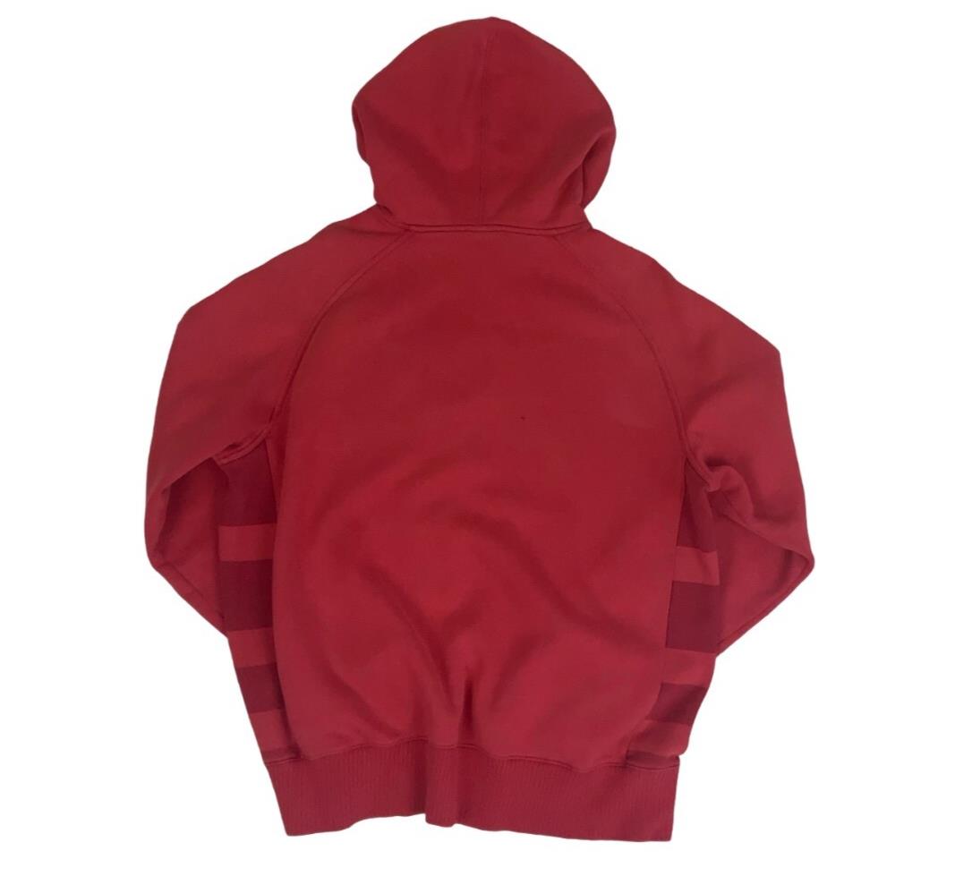 VTG 90S NIKE RED STRIPE SWOOSH PULL-OVER HOODIE X-LARGE