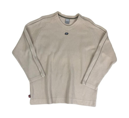 VTG Y2K NIKE BEIGE CREAM CASUAL SKATER CREWNECK SWEATSHIRT X-LARGE