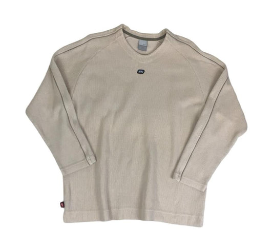 VTG Y2K NIKE BEIGE CREAM CASUAL SKATER CREWNECK SWEATSHIRT X-LARGE