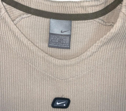 VTG Y2K NIKE BEIGE CREAM CASUAL SKATER CREWNECK SWEATSHIRT X-LARGE