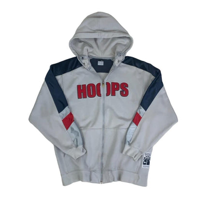 VTG 90S NIKE GREY BLUE RED ZIP-UP RARE AUTHENTIC BASKETBALL HOOPS HOODIE XL