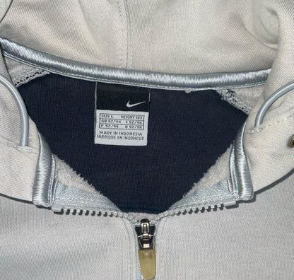 VTG 90S NIKE GREY BLUE RED ZIP-UP RARE AUTHENTIC BASKETBALL HOOPS HOODIE XL