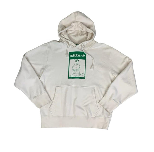 VTG 90S DISNEY PIXAR ADIDAS WHITE TOY STORY "REX" HOODIE LARGE