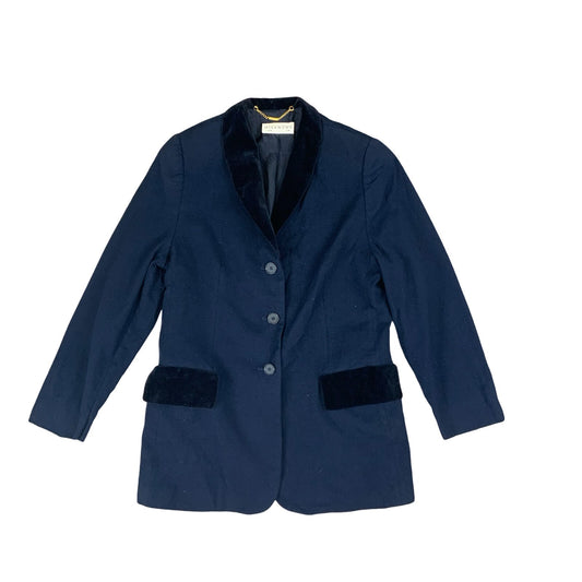 VTG 90s GIVENCHY NAVY BLUE WOOLLEN BLAZER SIZE UK 8 10