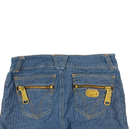 VTG 00s Y2K DOLCE & GABBANA BLUE SLIM BOOTCUT JEANS UK 8