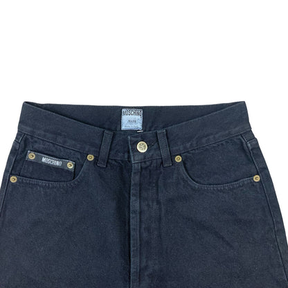VTG 90s 00s MOSCHINO NAVY BLUE HIGH WAISTED STRAIGHT LEG JEANS 26W 30L