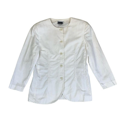 VTG LOUISA SPAGNOLI WHITE BUTTON DOWN TAILORED BLAZER JACKET M 12