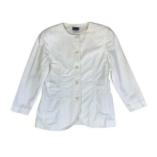 VTG LOUISA SPAGNOLI WHITE BUTTON DOWN TAILORED BLAZER JACKET M 12