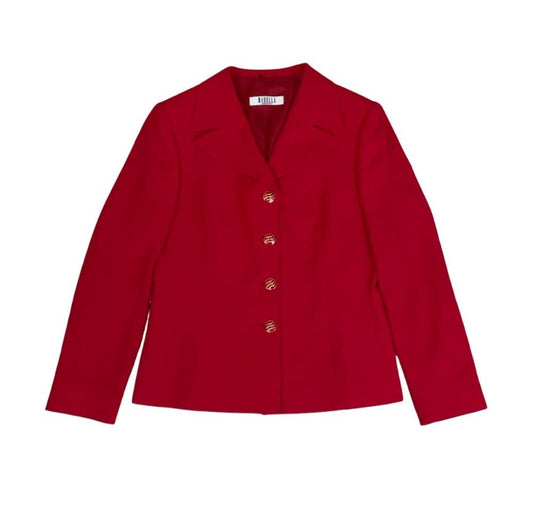 VTG 90S MARELLA ITALIAN DESIGNER RED SUIT BLAZER JACKET UK 14 16