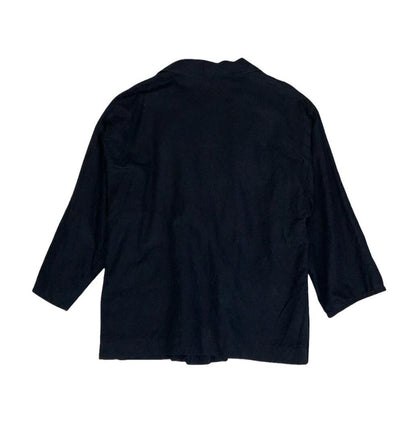 VTG 80s 90s LUISA SPAGNOLI WOMENS BLACK LINEN BLAZER JACKET UK 14 16
