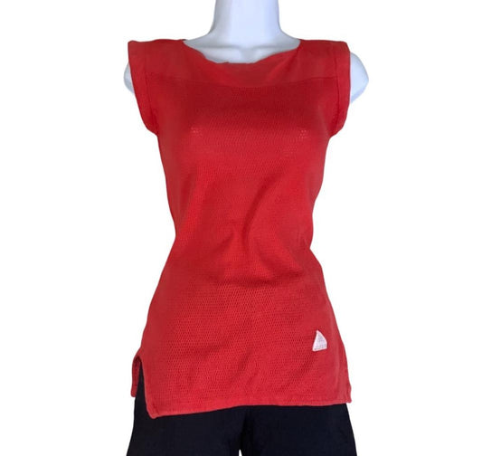 VTG 80S FIORUCCI RED DESIGNER HIGH END FASHION SLEEVELESS TANK TOP X-SMALL