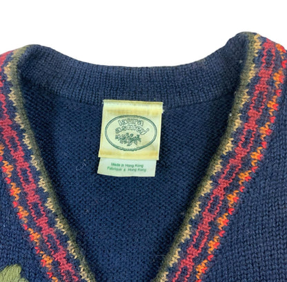 VTG 80s LAURA ASHLEY FLORAL BUTTON UP CROPPED KNITTED CARDIGAN UK 10 12