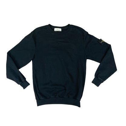 VTG 00s STONE ISLAND BLACK COTTON CREW NECK BADGE SWEATSHIRT SIZE S