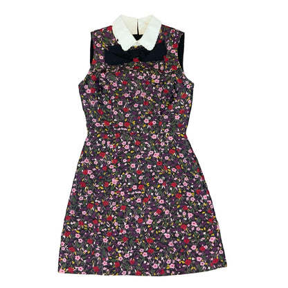 KATE SPADE FW 2017 FLORAL COLLARED JACQUARD MIDI DRESS XS UK 6