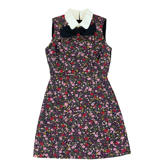 KATE SPADE FW 2017 FLORAL COLLARED JACQUARD MIDI DRESS XS UK 6