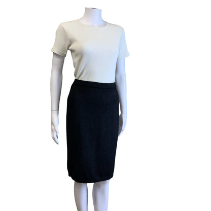 VTG LES COPAINS CHARCOAL GREY HIGH WAISTED WOOL PENCIL SKIRT 10 12