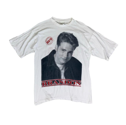 VTG 90S WHITE BRANDON 90210 BEVERLY HILLS CALIFORNIA GRAPHIC TEE MEDIUM