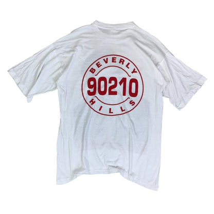 VTG 90S WHITE BRANDON 90210 BEVERLY HILLS CALIFORNIA GRAPHIC TEE MEDIUM