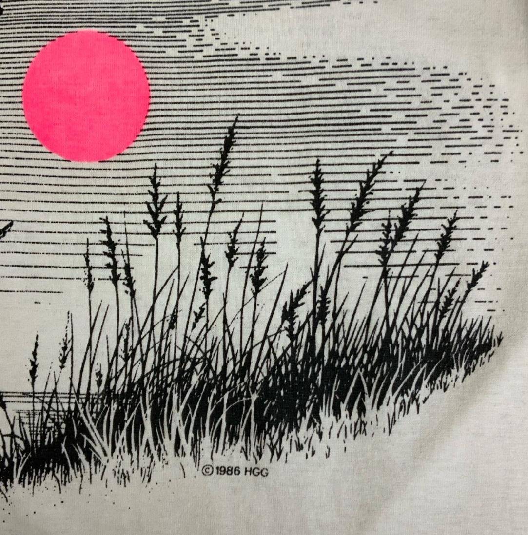 VTG 90S WHITE PLAYA DE LAS AMERICAS TENERIFE BEACH GRAPHIC SINGLE STITCH TEE L