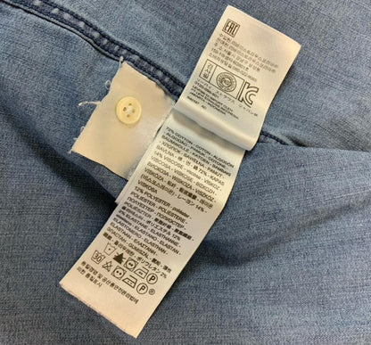 VTG 90S LEVI'S BUE WESTERN DENIM SNAP BUTTON RED TAB SHIRT SMALL