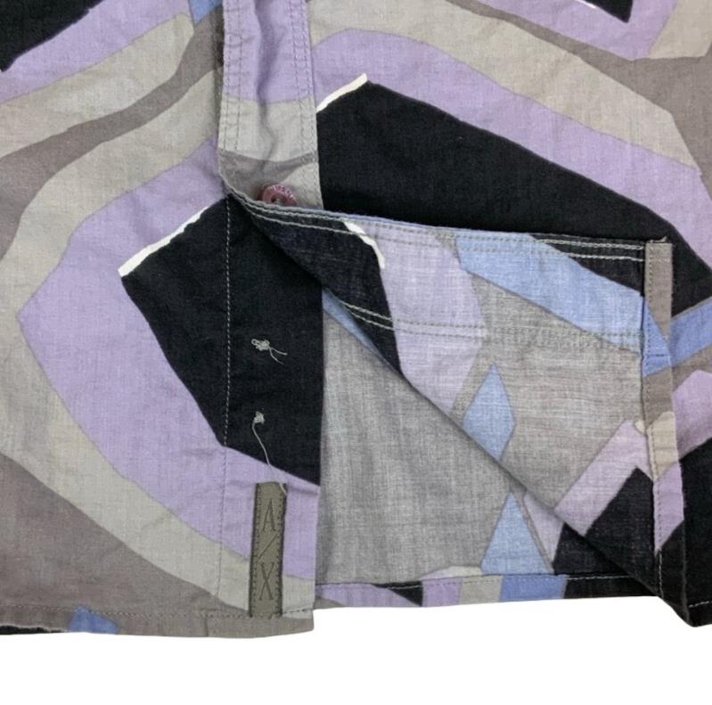 VTG ARMANI EXCHANGE CASUAL BOTTON DOWN GEOMETRIC PURPLE GREY BLACK SMALL