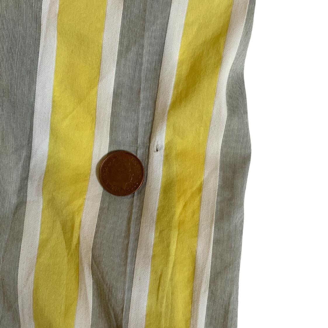 VTG ARMANI EXCHANGE ITALIAN YELLOW GREY WHITE STRIPED DESIGNER SHIRT M